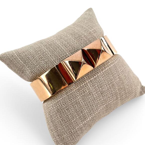Michael Kors Pyramid Stud Bangle Bracelet Hinged Rose Gold Finish - Picture 10 of 10